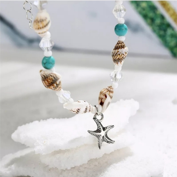 🐚New Starfish Shell Beach Ankle Bracelet - Picture 7 of 8